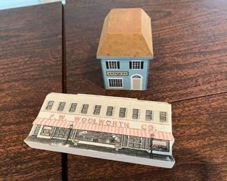 Music Box and Woolworths Collectible Farmhouse Buildings