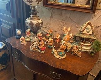 EARLY LAMP AND NICE EARLY CHEST