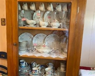  CUTE OLDER PIECES OF FURNITURE  AND NICE  SETS  OF CHINA 