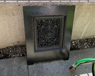 $80. Antique English fire garage.  18“w x 26“ high by 1 inch deep