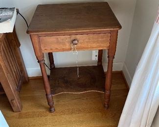 $80. Antique one drawer  table.  19.5 inches wide by 16 inches deep by 29 inches high.