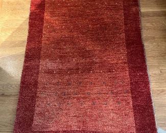 $520.  Gabbeh wool rug from Driscoll Robbins. 2’10” by 4’5”. Originally $950.
