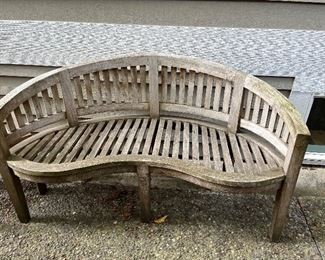 $380. Teak bench 60"w x 22"d x 34"h.    This is available for online purchase only.
