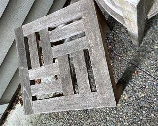 $60. Teak end table.  20" sq. x 18"h.  This is available for online purchase only.