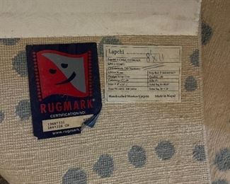 Photo of the label on the back