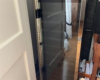 $580. Wine cooler by Wine Enthusiast holds 120 bottles. Cooler measures 19.5 inches wide by 22.5 inches deep by 50 inches high.