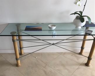 $260.  McGuire like console table.  21"d x 64"w x 28"h.   Likely from Scan Design.  Please enquire, not on site.  Online only.