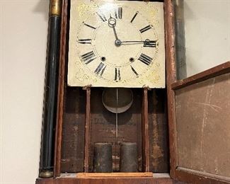 interior of the antique clock.