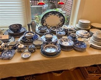 China and porcelain from Blue Willow and many others available during in person sale.