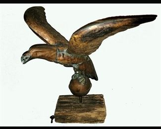 Fairly Large Copper Eagle Weather Vane Top