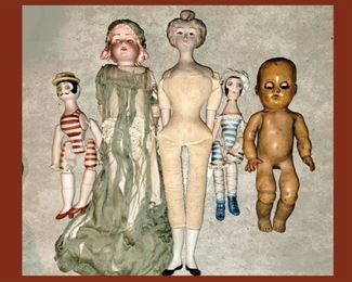 Freaky Dolls including an Armand Marseille Floradora Doll