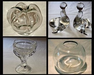 Interesting Glass Pcs Including a Pair of Glass Seals