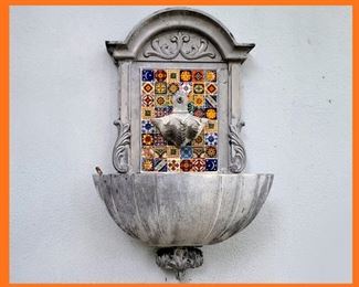 Large Hanging Metal and Tile Fountain 