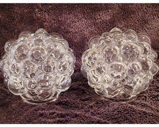 Pair of Cool Bubble Glass Globes by Helena Tynell Limburg 1960s