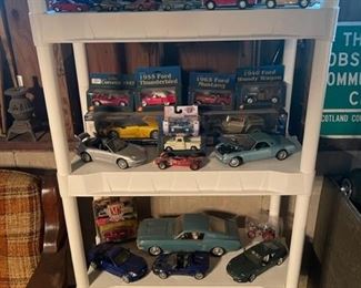 Die cast cars and Harley Davidson bikes