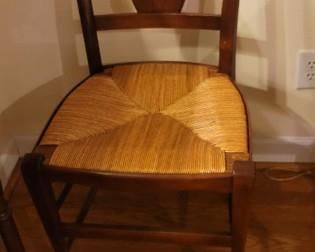 rush seat dining chair, one of six