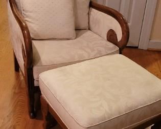 Grange chair and ottoman, made in France