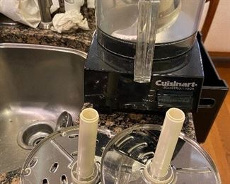 Cuisinart mixer in black with attachments