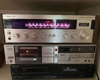Superscope receiver, Sony cassette player, Sony CD player