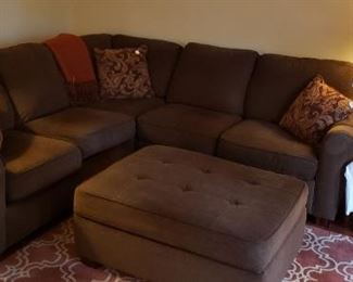 Flexsteel sectional sofa, ottoman
