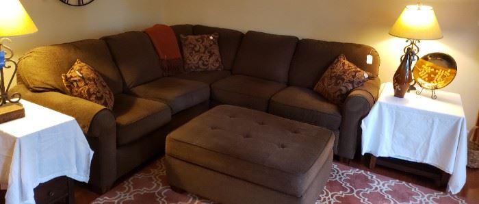 Flexsteel sectional sofa, ottoman