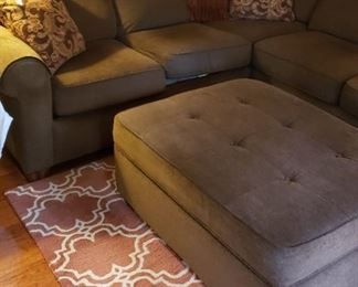 Flexsteel sectional sofa, ottoman, rug