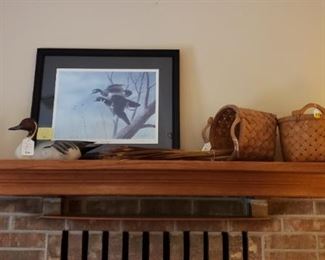 Baskets, Pintail duck, candlesticks