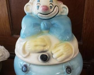 Vintage Brush Pottery clown cookie jar