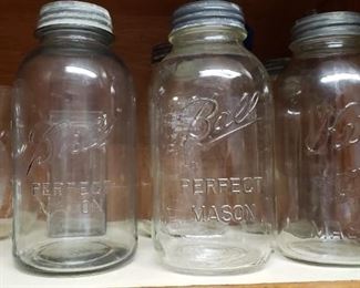 Vintage canning jars with zinc lids
