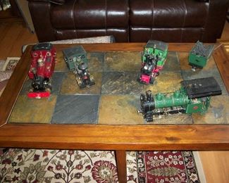 Wood with Slate Tile Top Coffee Table