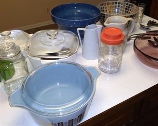 Vintage Pyrex with blue inside & lid is **SOLD**