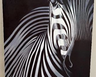 Large Zebra Canvas Black and White in all it's glory!