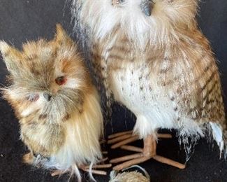 033m Artificial Feathered Owl Figures