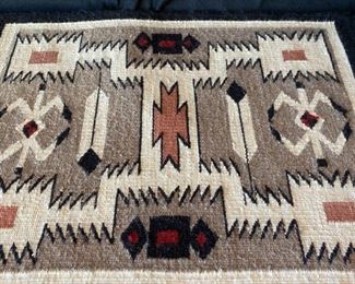 034M Hand Woven Navajo Rug Storm Pattern