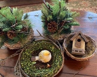 060m Woven Basket Decor Birds And More