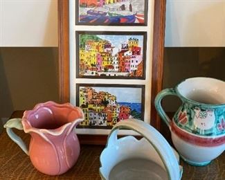 068m Hand Crafted Ceramic and Watercolor Art