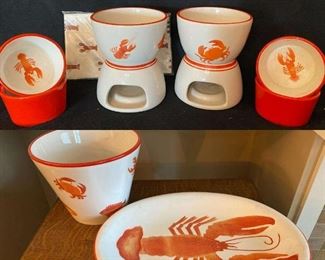 070M Crate And Barrel LobsterThemed Plate and Cup More