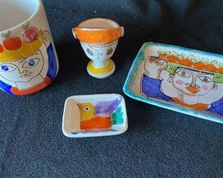 082m DeSimone Egg Dish Mug And Small Plates