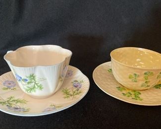 093m Shelley Blue Poppy Beleek Teacups