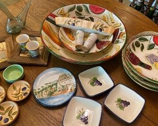 104M HandPainted Pasta Bowls And More