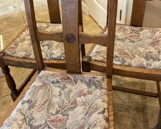 108m Three Oak Dining Room Chairs