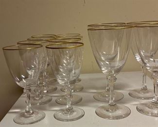 282 Gold Rim Wine Glasses