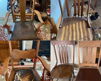 352 Mix And Match Antique Oak Chairs
