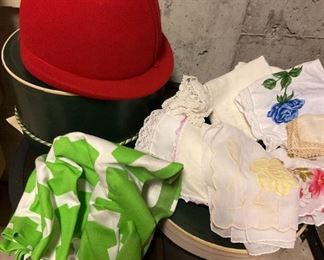 2013G Hat Bonnet And Small Vintage Scarves