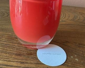 2051M Glassybaby HandBlown Candle Holder Seattle Sunset