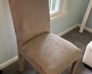 Velvety looking chair, beige