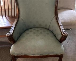 Antique wingback Victorian style chair
