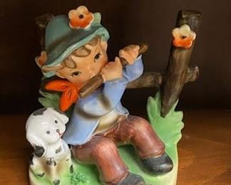 Hummel figurine boy with flute and puppy