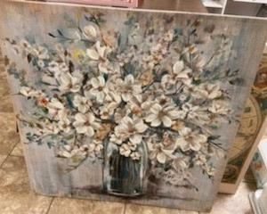 Painting of flowers in vase