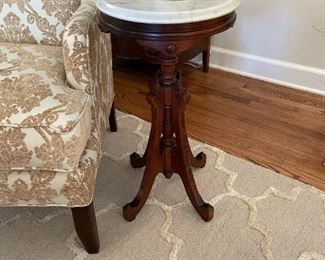Round Marble Topped Eastlake Lamp Table